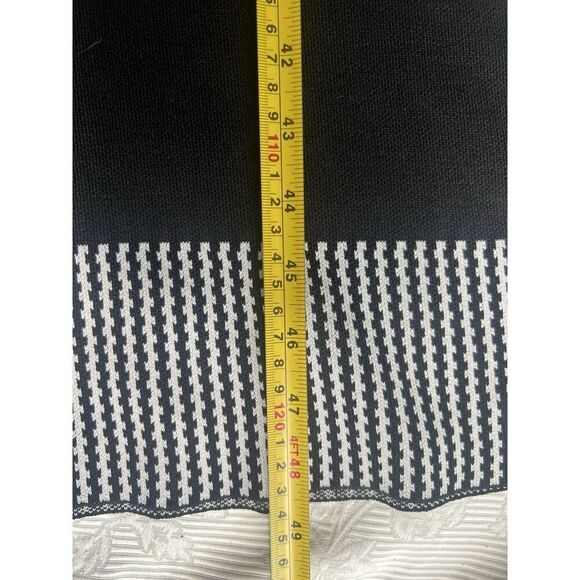 Kayla By Tally Taylor Knit Sweater Dress Sz 8  Black White Colorblock Geometric - Picture 7 of 8